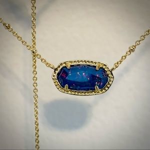 🆕 Elisa Gold Satellite Pendant Necklace Indigo Kyocera